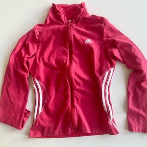 Adidas Track Jacket Pink, White Stripes, Size S